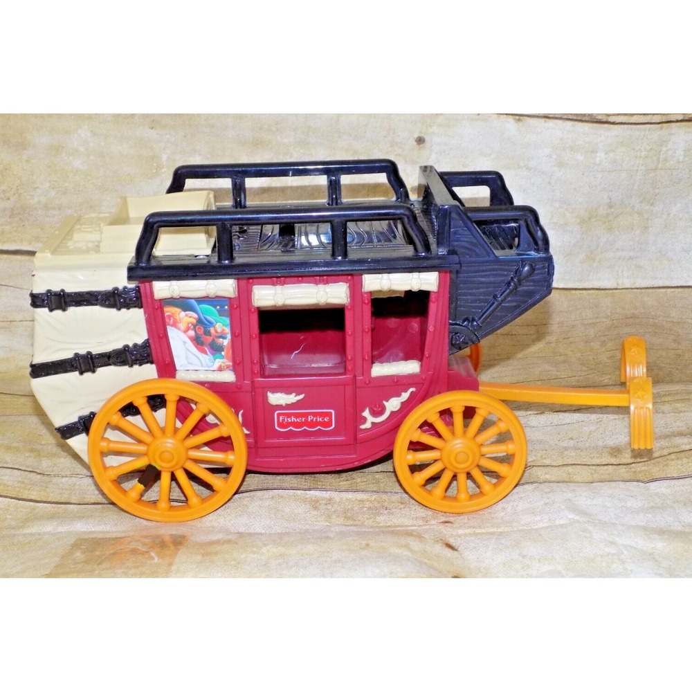 FISHER PRICE 1997 Great Adventures Wild West Western Town Stagecoach Wagon!